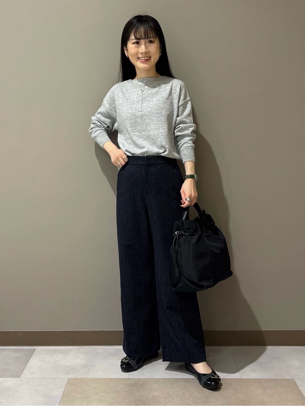 KEIKOさんの「INDIVI｜【配色デザイン／ショート丈】ウールリバー ノーカラーコート」を使ったコーディネート