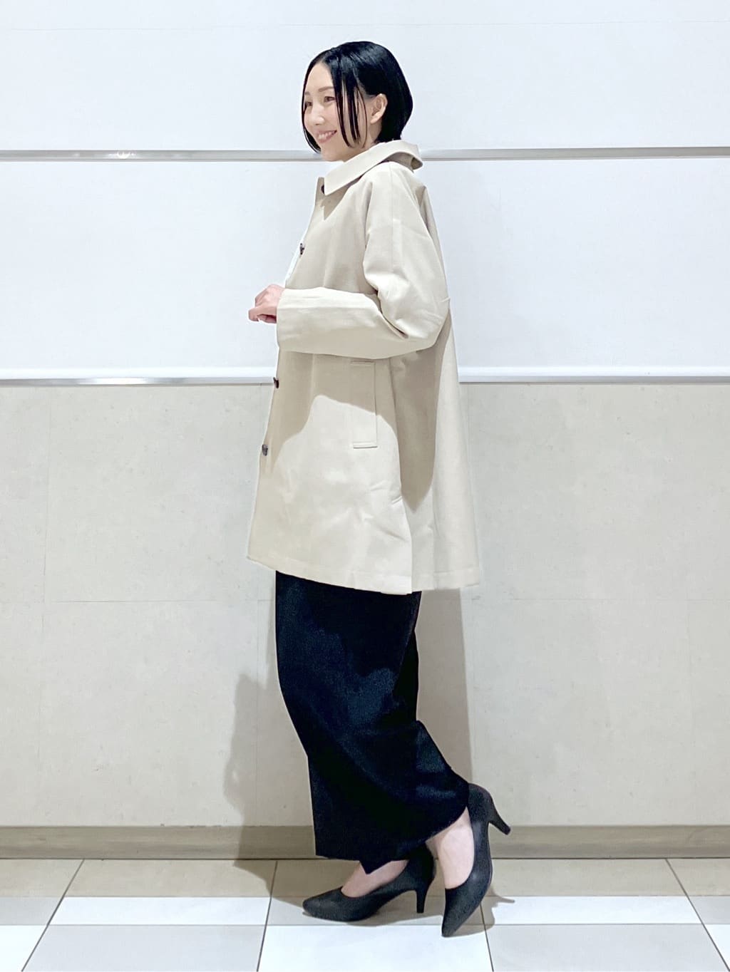 eriko さんの「Dessin｜【花粉ガード/撥水加工/洗える】ステンカラースプリングコート」を使ったコーディネート