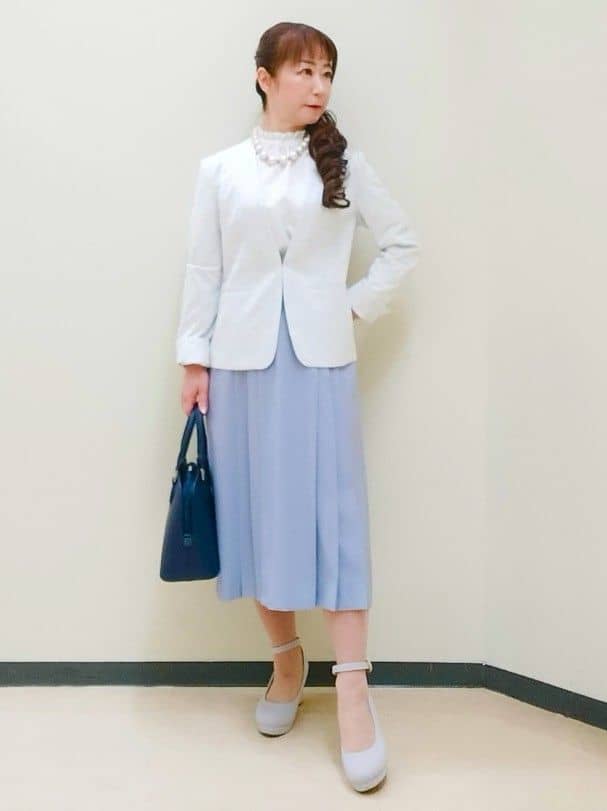 花さんの「Reflect｜【SS-4Lサイズ／UVカット／接触冷感】匠ジャケット／ノーカラー」を使ったコーディネート