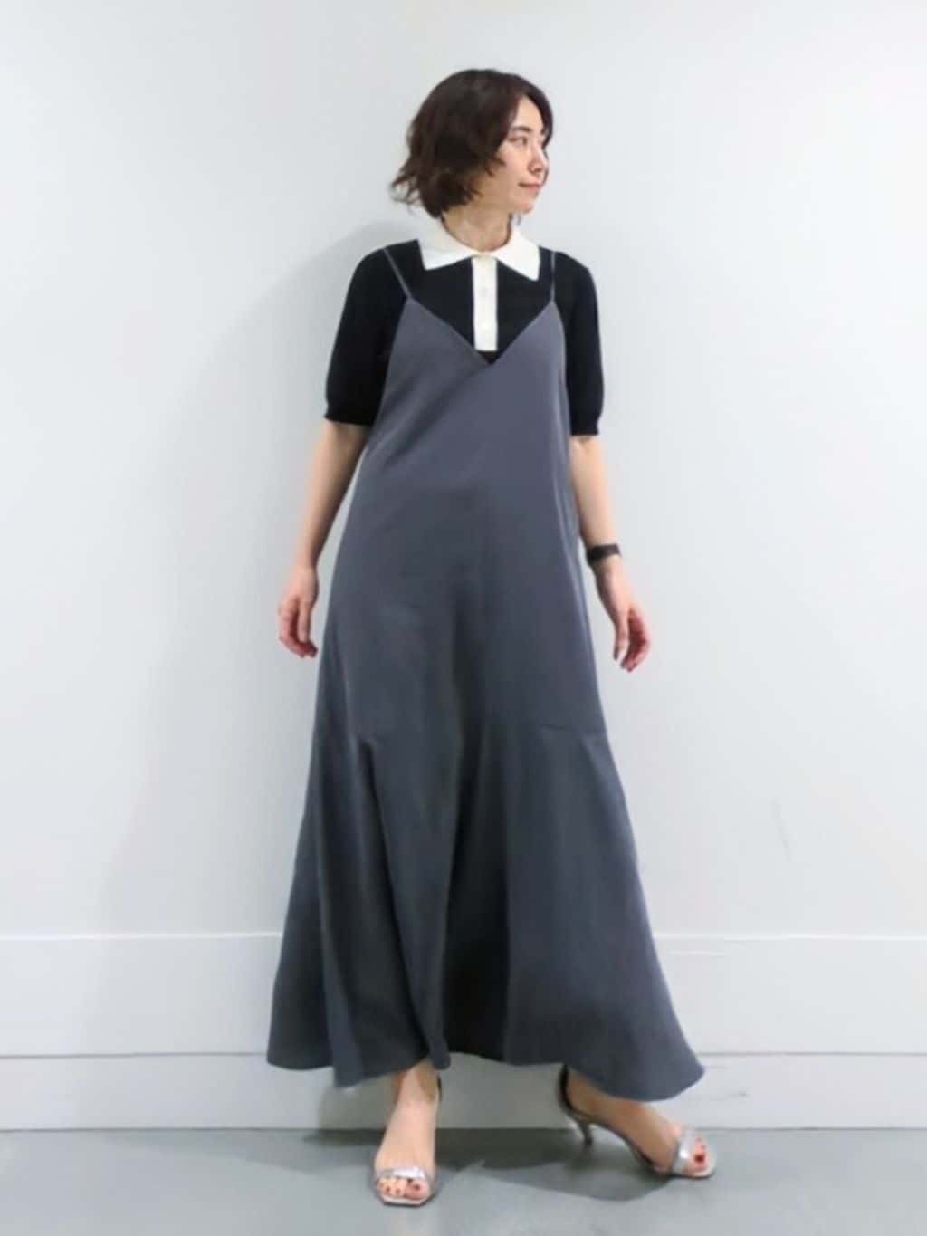 ミズタさんの「UNTITLED｜【トレンド/きれいめ】5分袖ポロニット」を使ったコーディネート