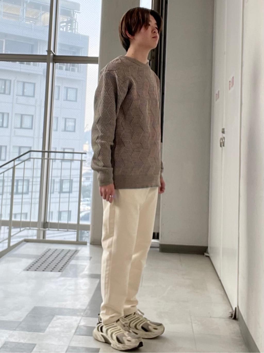 そうごさんの「THE SHOP TK｜【頑張りすぎないオシャレ】ミックスヤーンニット　洗濯機OK／軽量」を使ったコーディネート