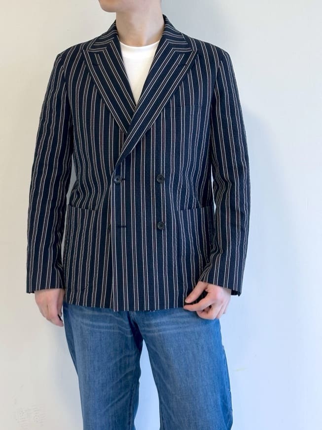 イッシーさんの「TAKEO KIKUCHI｜【BOWLER HAT LABEL】サッカーストライプ ダブルジャケット」を使ったコーディネート