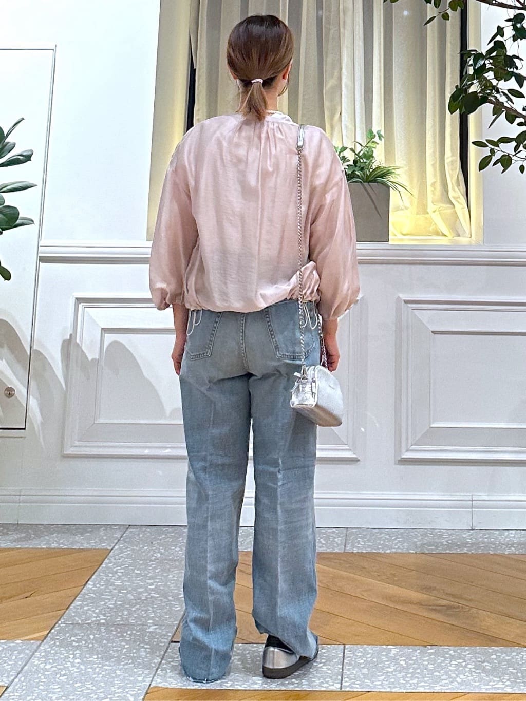 なべこさんの「DRESSTERIOR｜ウォッシャブル シアーショートブルゾン」を使ったコーディネート