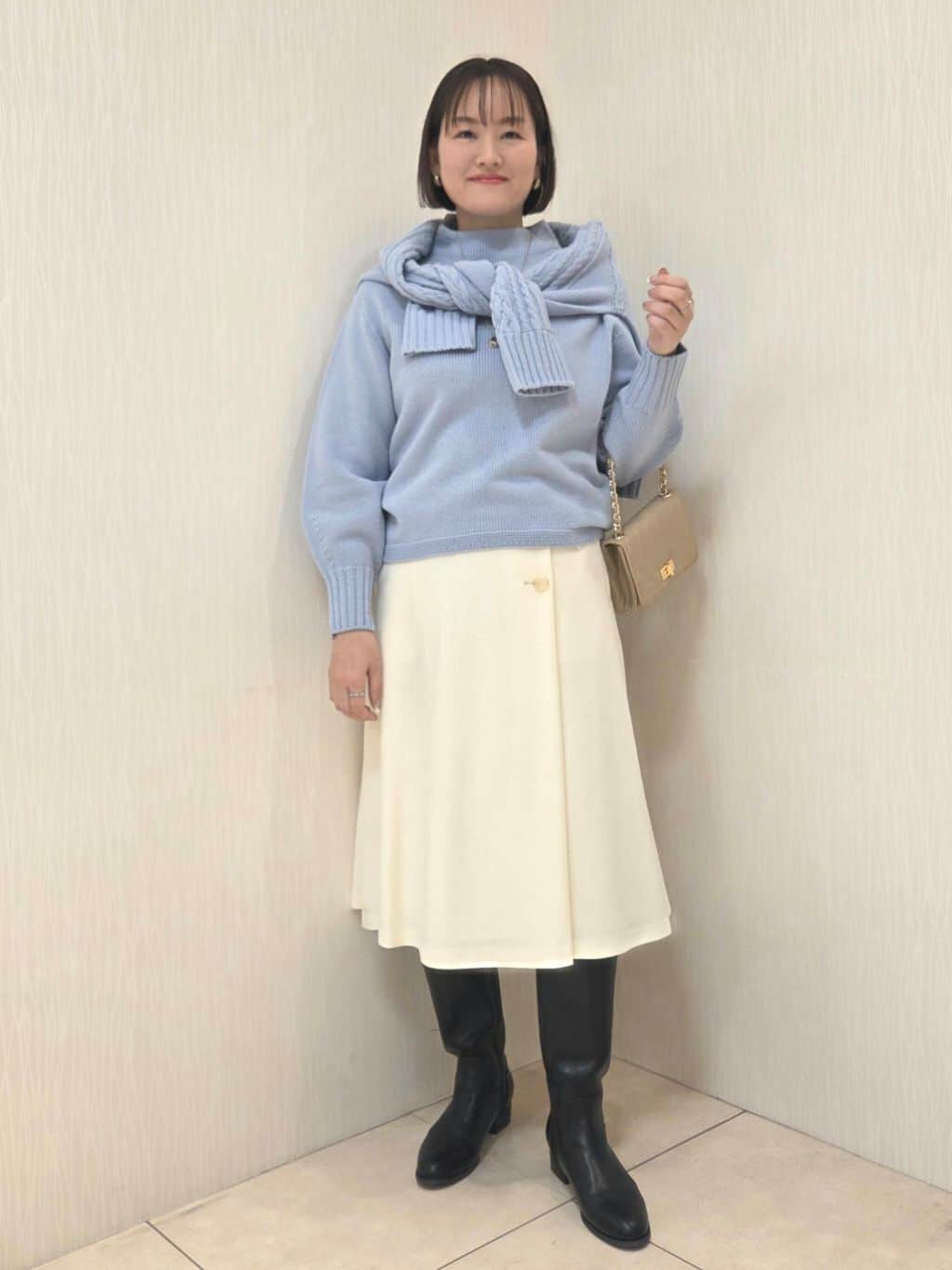 naokoさんの「UNTITLED｜【洗える】スポンディッシュ ボトルネックニット」を使ったコーディネート