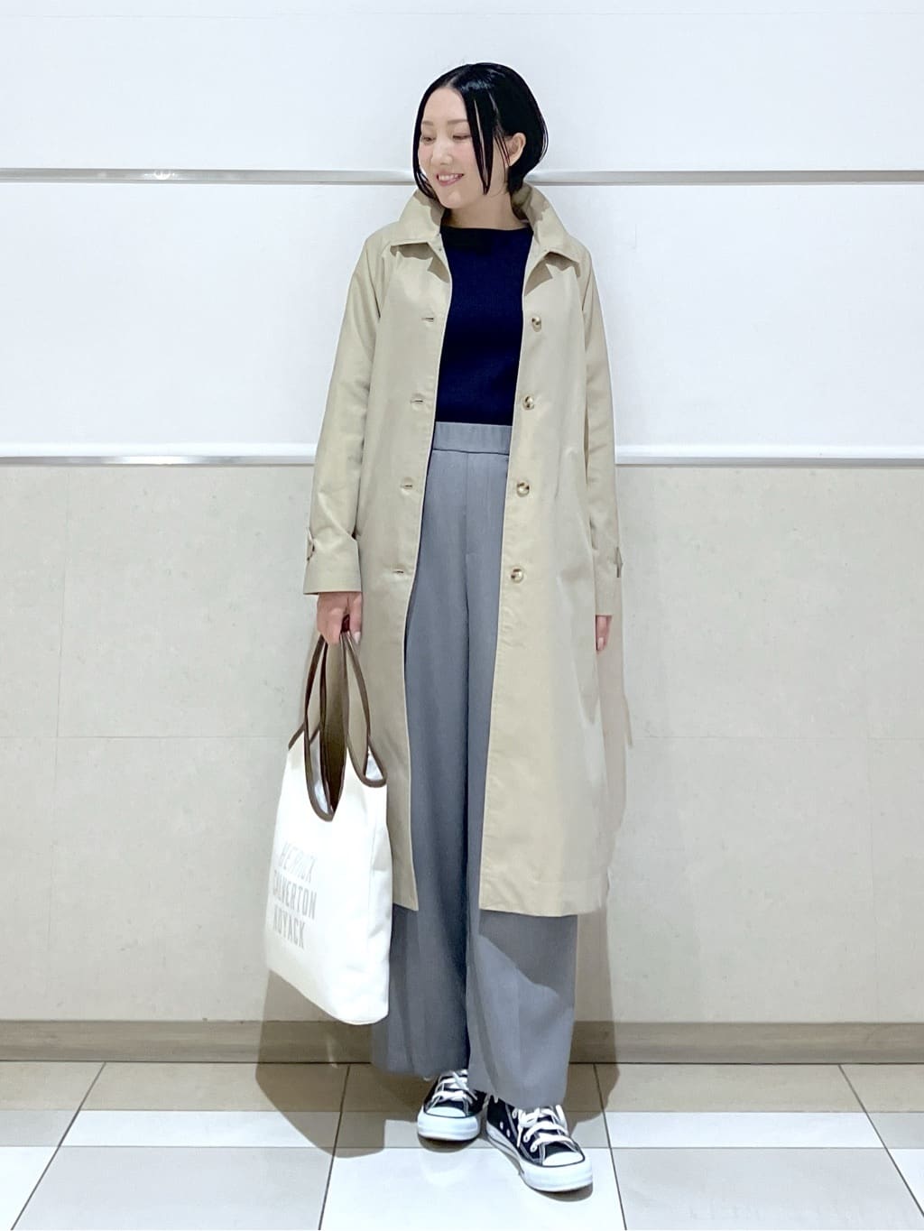 eriko さんの「Dessin｜シャンブレースプリングコート」を使ったコーディネート