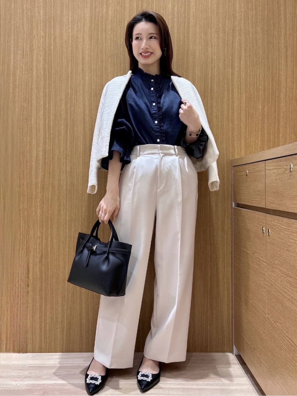 maiさんの「OPAQUE.CLIP｜《通勤対応》 コットンツイードジャケット」を使ったコーディネート