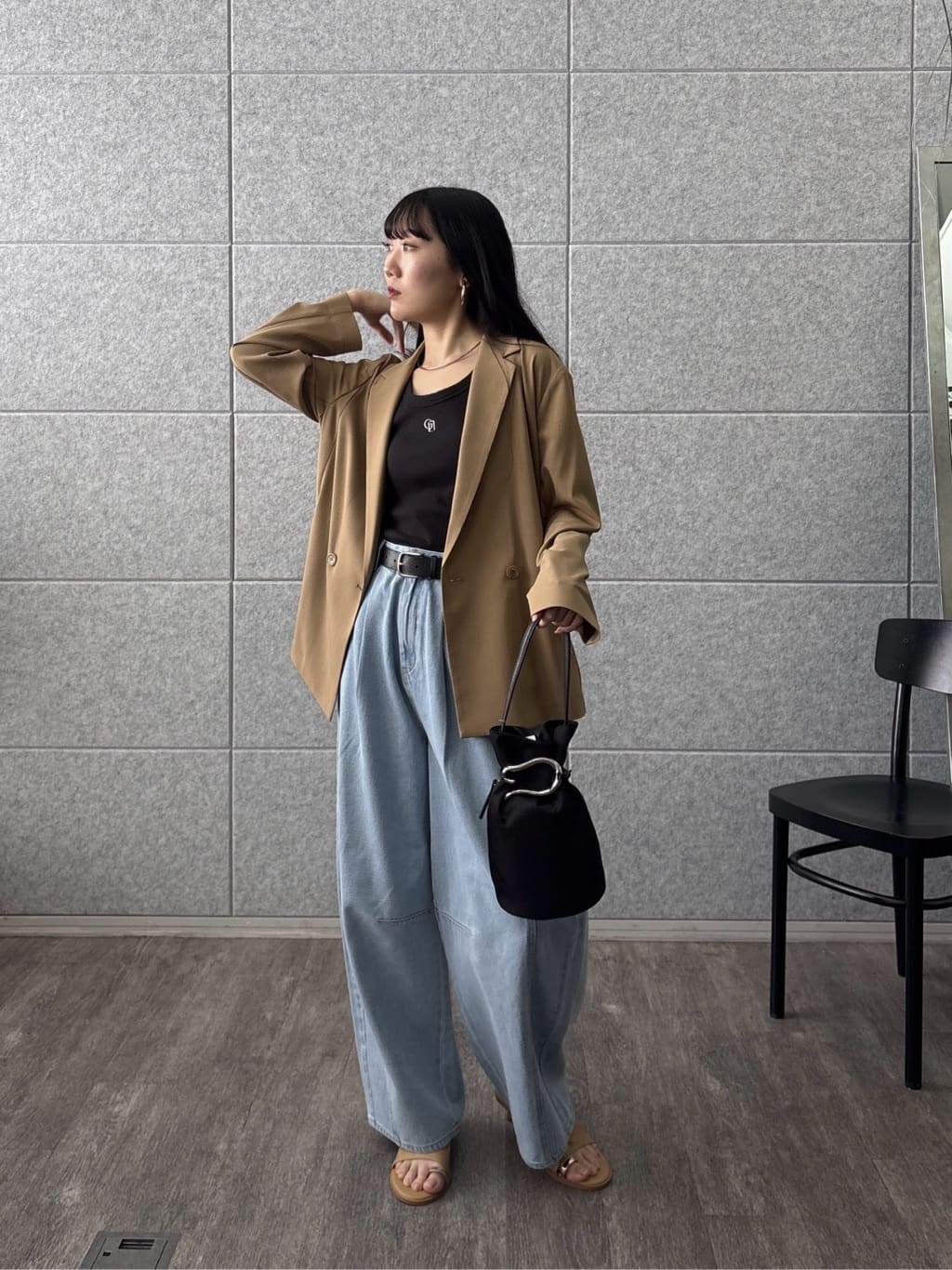 rinaさんの「INDIVI｜Comfy SET UP｜ダブルブレストイージージャケット【セットアップ対応／通勤／カセット服／接触」を使ったコーディネート