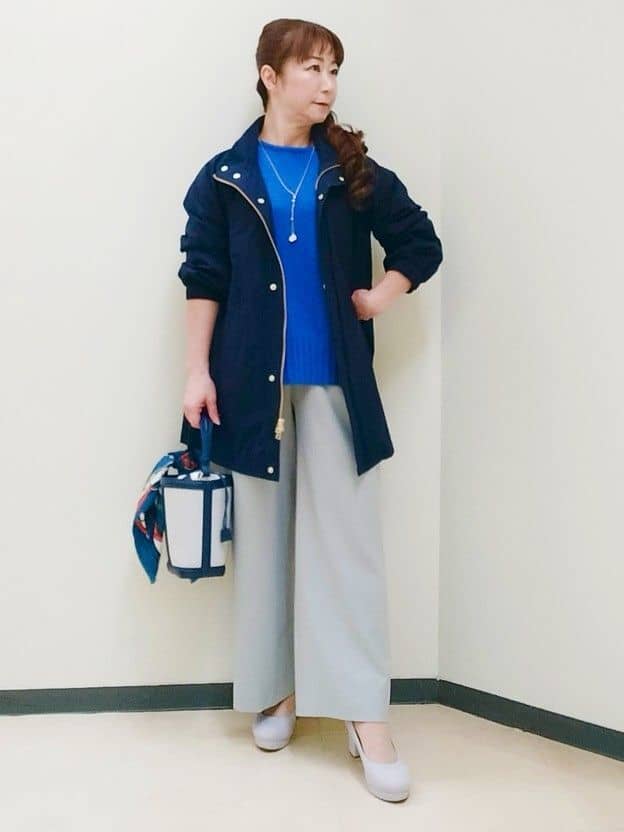 花さんの「Reflect｜ドライタッチストレートワイドパンツ」を使ったコーディネート