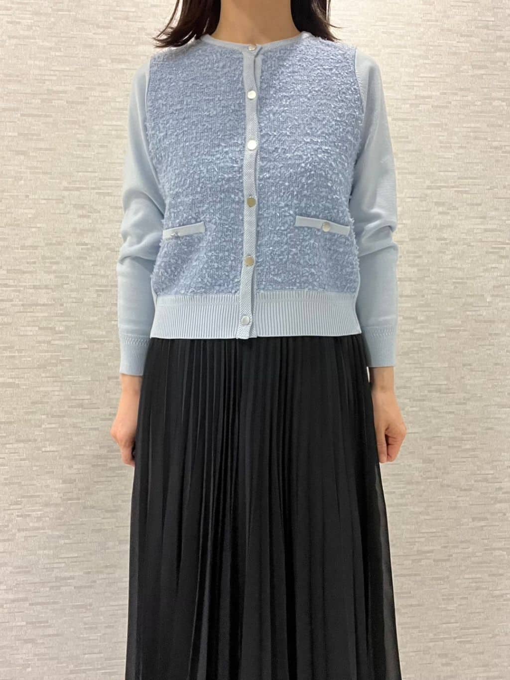 marikoさんの「Reflect｜【SS-4Lサイズ／衿が顔に当たらない◎】スタンドネックミドルコート」を使ったコーディネート