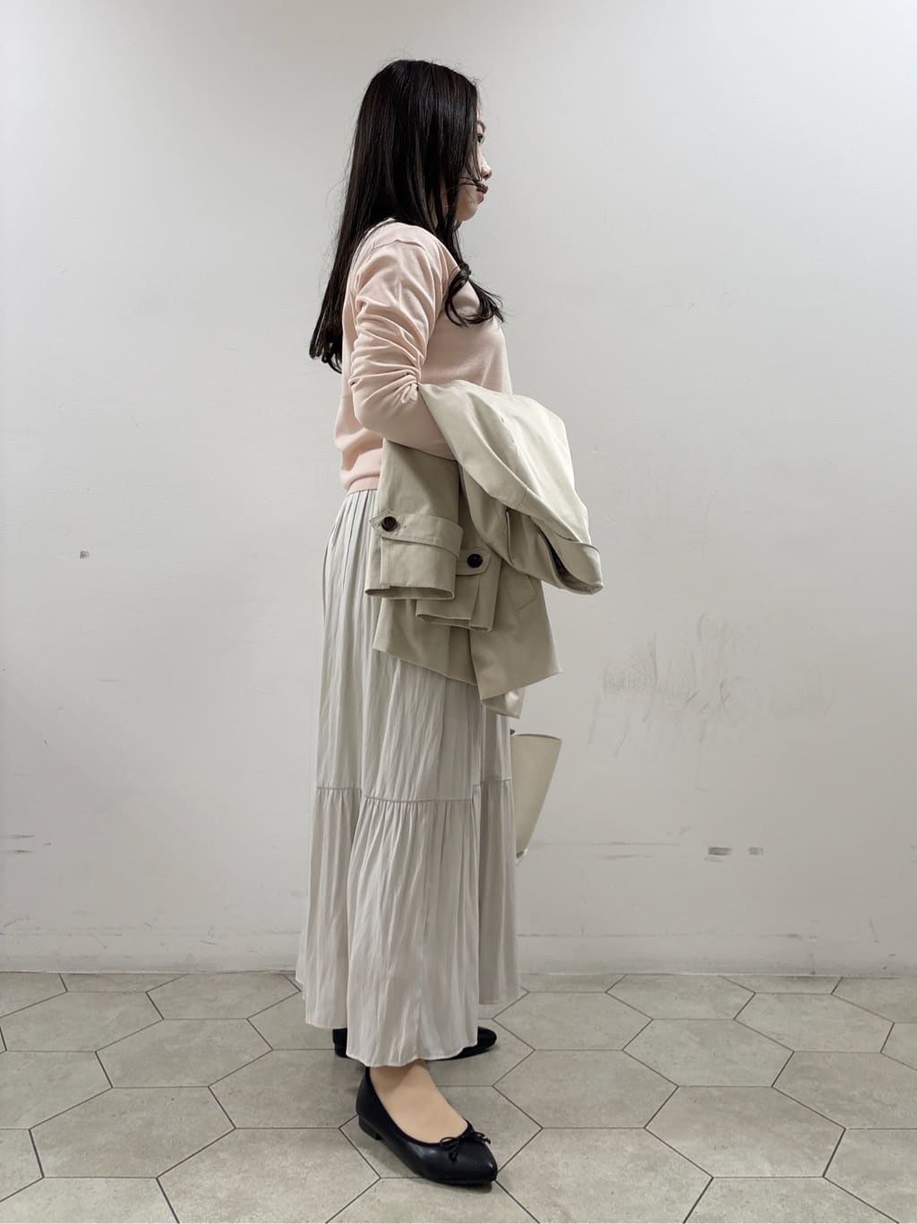 kahoさんの「INDIVI｜【花粉付着防止／撥水／UVケア】名品トレンチコート」を使ったコーディネート