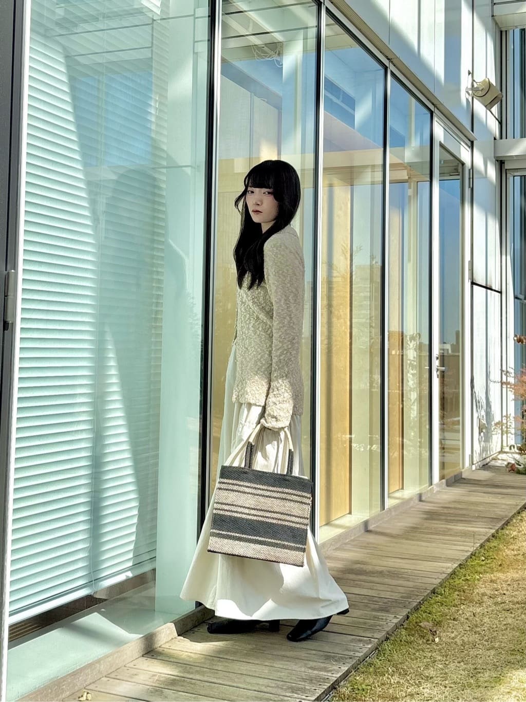 ibukiさんの「INDIVI｜ブークレポロニット」を使ったコーディネート