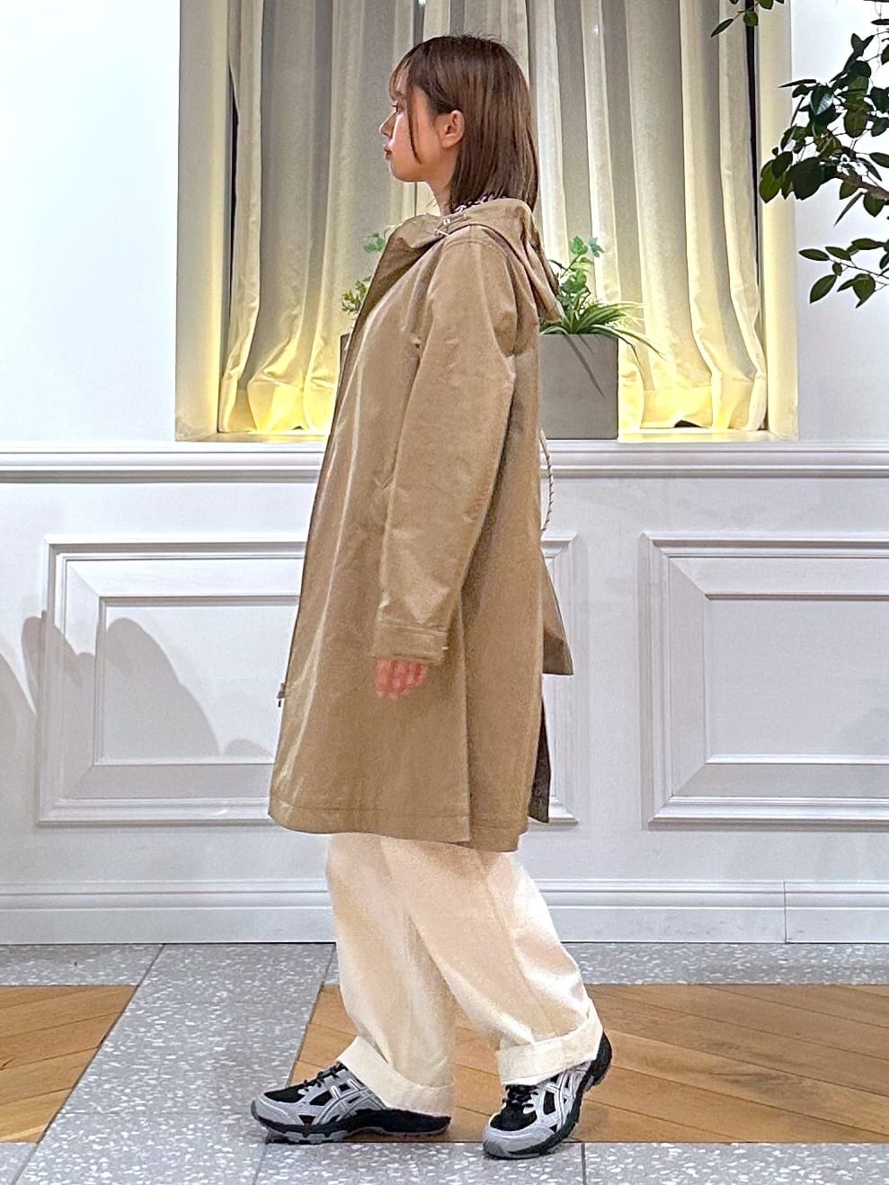 なべこさんの「DRESSTERIOR｜◆【ウォッシャブル】バックサテンベイカーパンツ」を使ったコーディネート