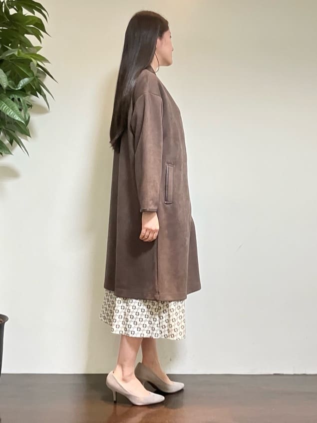 カレンさんの「UNTITLED｜【ウエストリボン/前開きボタン/レトロモダン】チェーン柄フレアワンピース」を使ったコーディネート