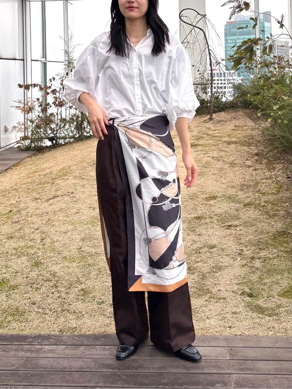 sachikoさんの「OPAQUE.CLIP｜ボリュームスリーブシャツ【洗濯機OK】」を使ったコーディネート