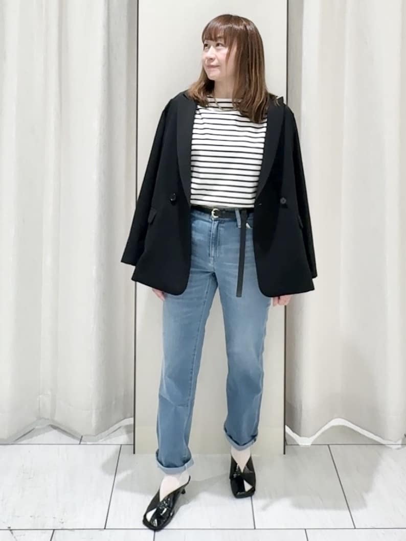 ʏᴜᴋɪᴋᴏさんの「UNTITLED｜◆【洗える/ストレッチ性】ダブルブレストジャケット」を使ったコーディネート
