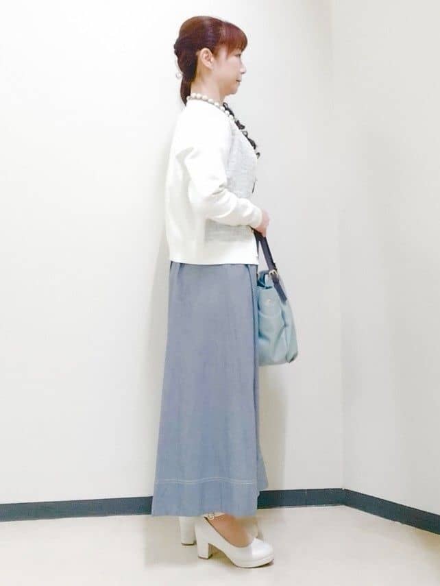 花さんの「Reflect｜ダンガリータックフレアスカート」を使ったコーディネート