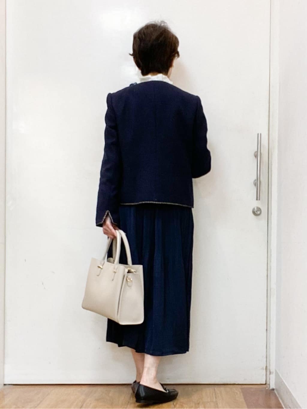 みぃさんの「SHOO･LA･RUE｜【S-3L】オンとオフで印象が変わる ライトツイードジャケット」を使ったコーディネート