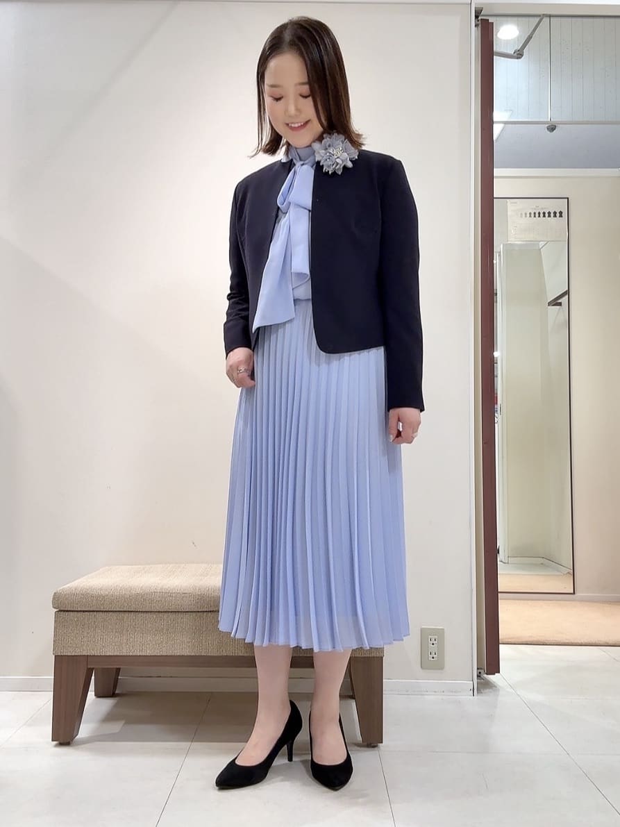YUIさんの「UNTITLED｜◆【フォーマル/洗える】ボウタイ プリーツワンピース」を使ったコーディネート