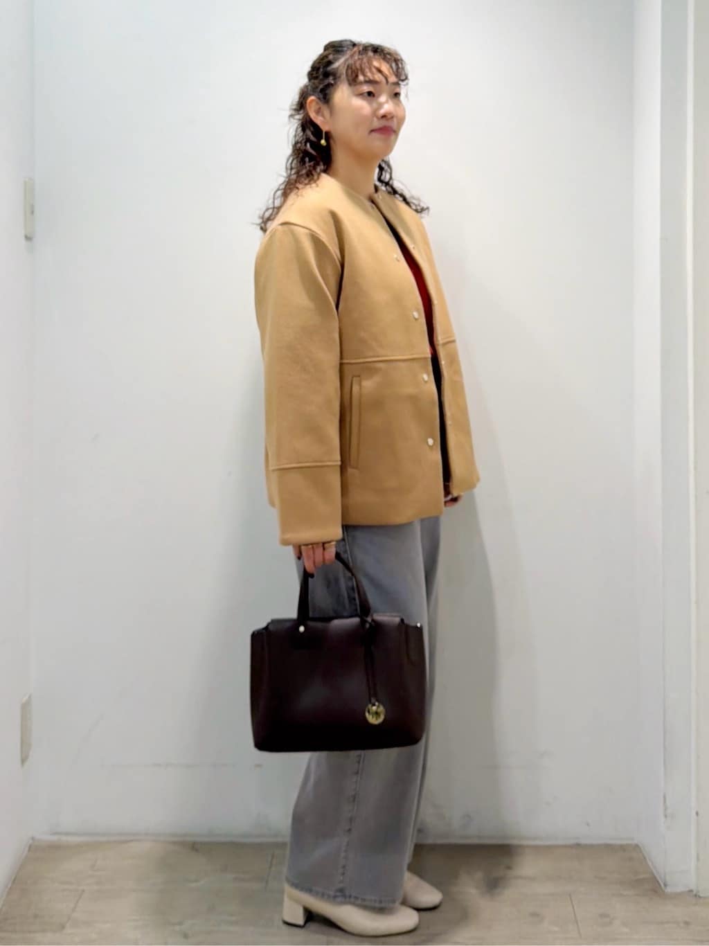 sumicaさんの「OPAQUE.CLIP｜ウールライクメルトンノーカラーコート【洗濯機洗い可】」を使ったコーディネート