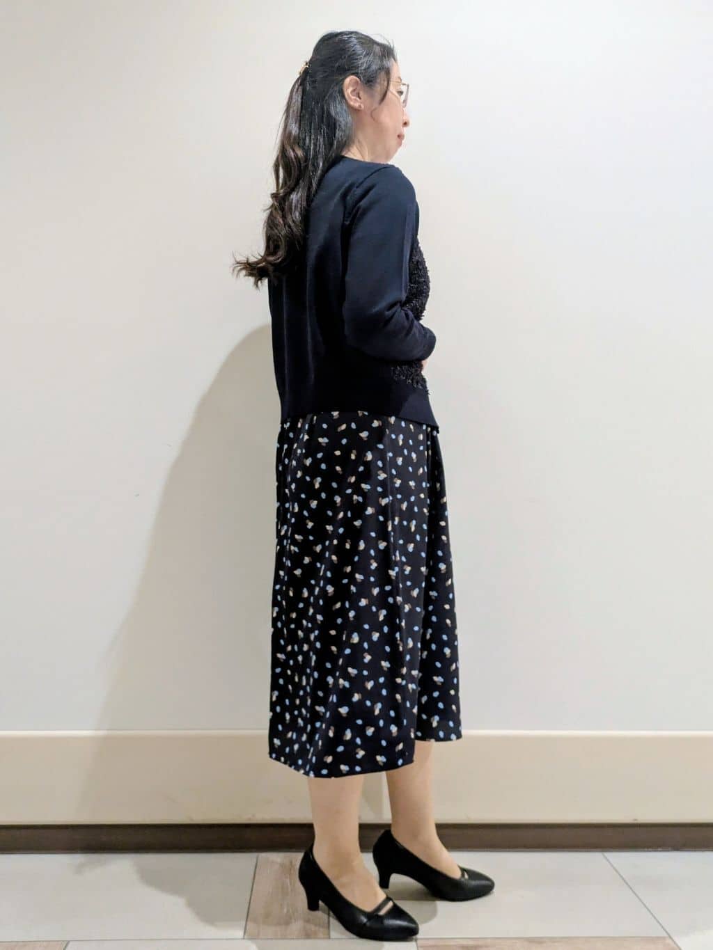 imamiさんの「Reflect｜【セレモニー／通勤／おでかけに◎】フラワープリントボウタイワンピース」を使ったコーディネート