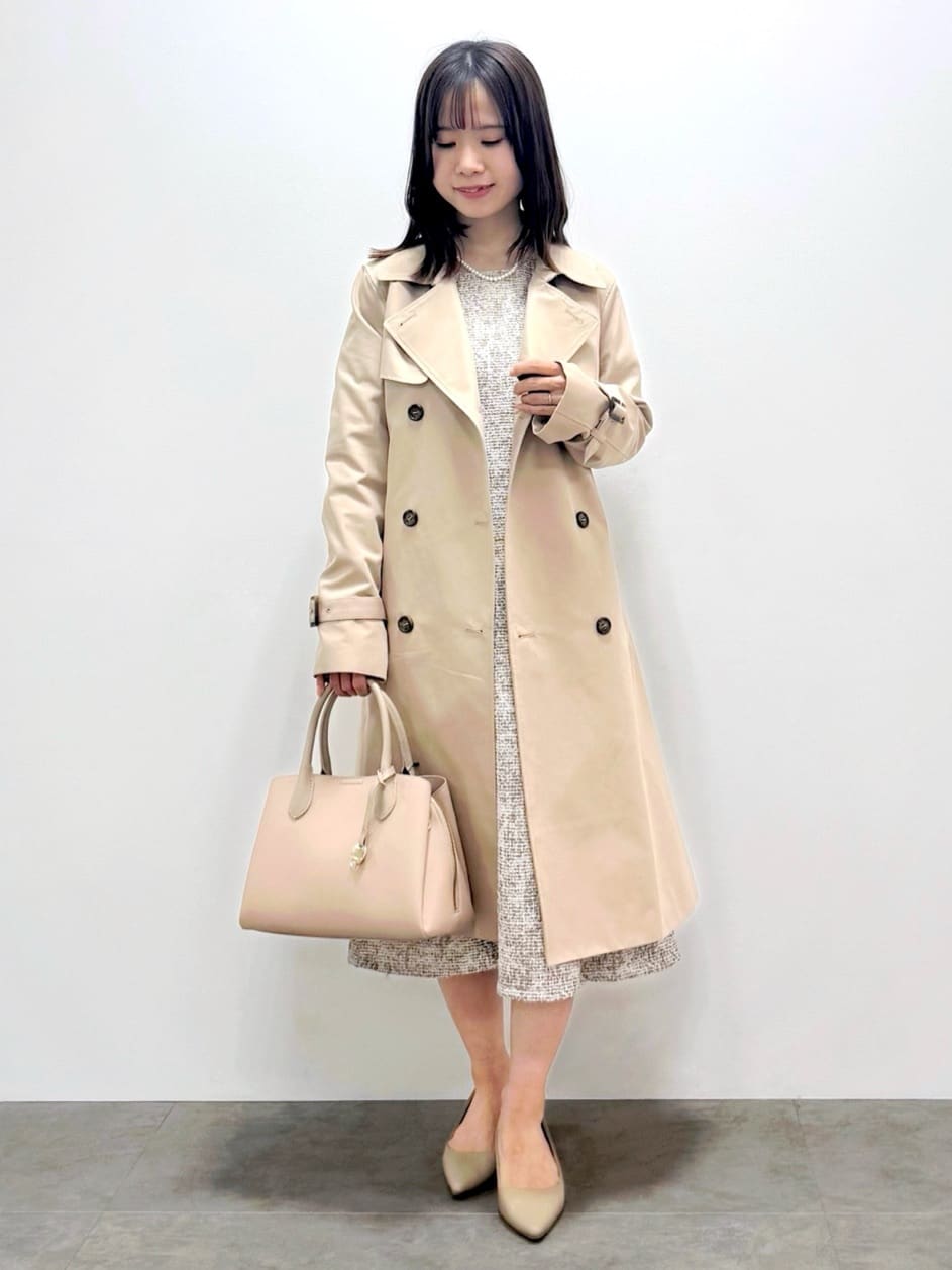 kozuさんの「index｜ミックスツイードフレアワンピース【洗える／イージーアイロン／ストレッチ】《S～3L》」を使ったコーディネート