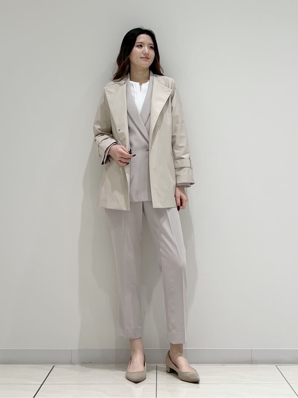T.Kさんの「INDIVI｜【洗える／透けにくい】ジオメ柄プリントブラウス」を使ったコーディネート