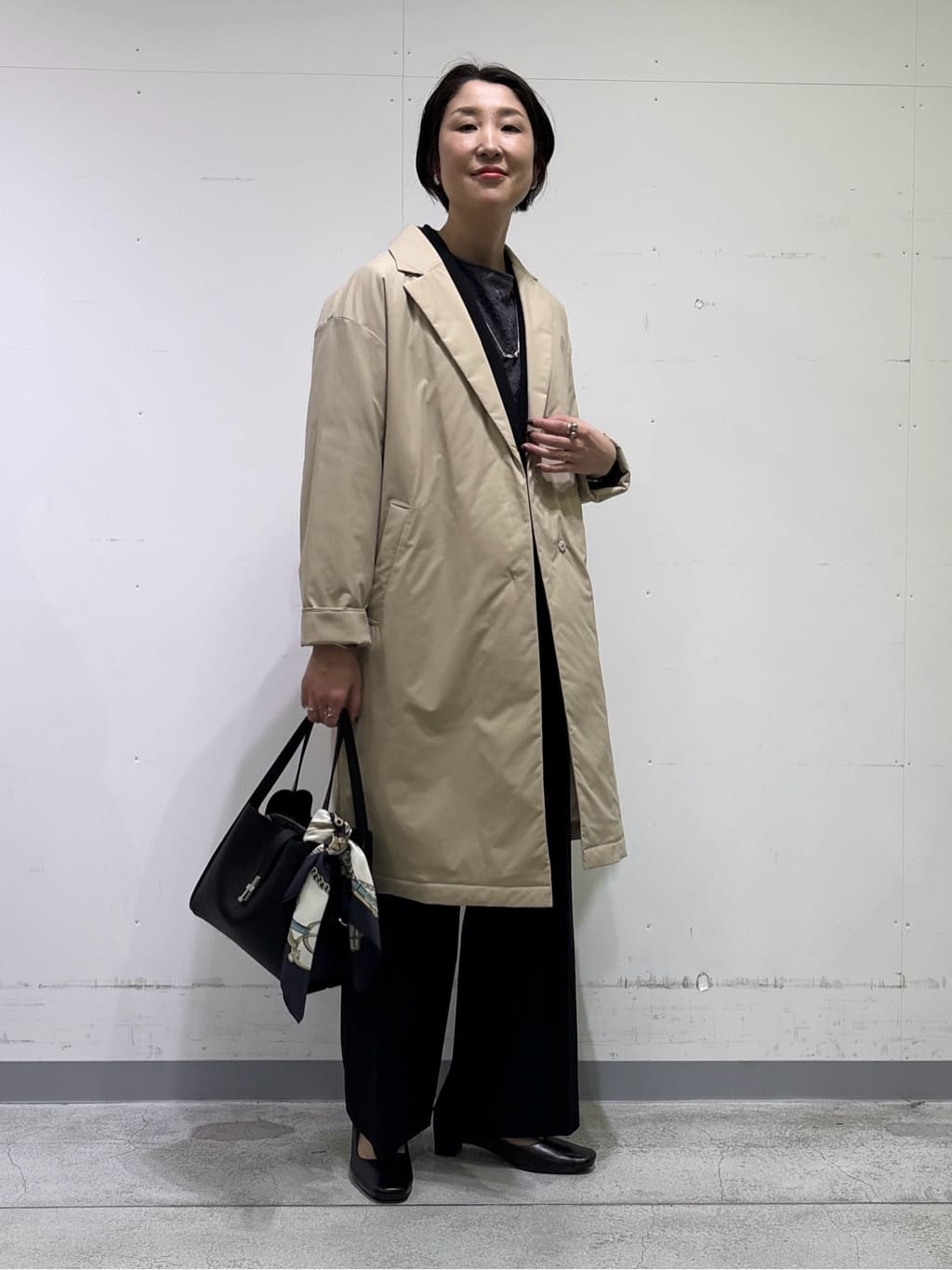 yuriさんの「INDIVI｜【通勤スーツ／洗える】ストレッチワイドパンツ」を使ったコーディネート