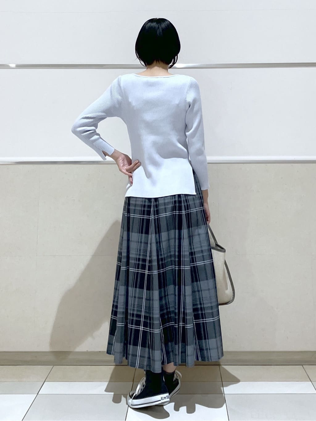 eriko さんの「Dessin｜【洗える】ボートネックリブニット」を使ったコーディネート
