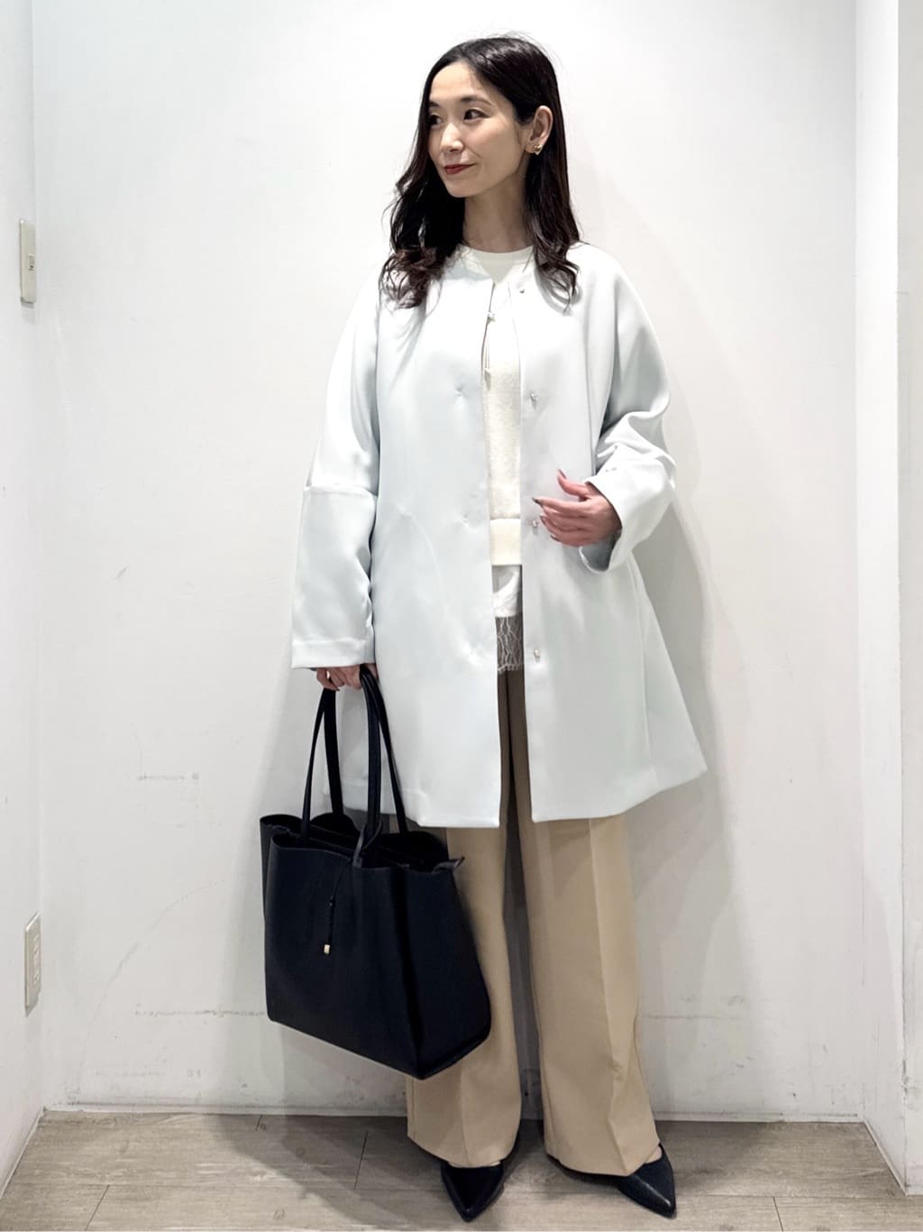 yuicciさんの「OPAQUE.CLIP｜フォルムスリーブミドルコート【洗濯機OK】」を使ったコーディネート