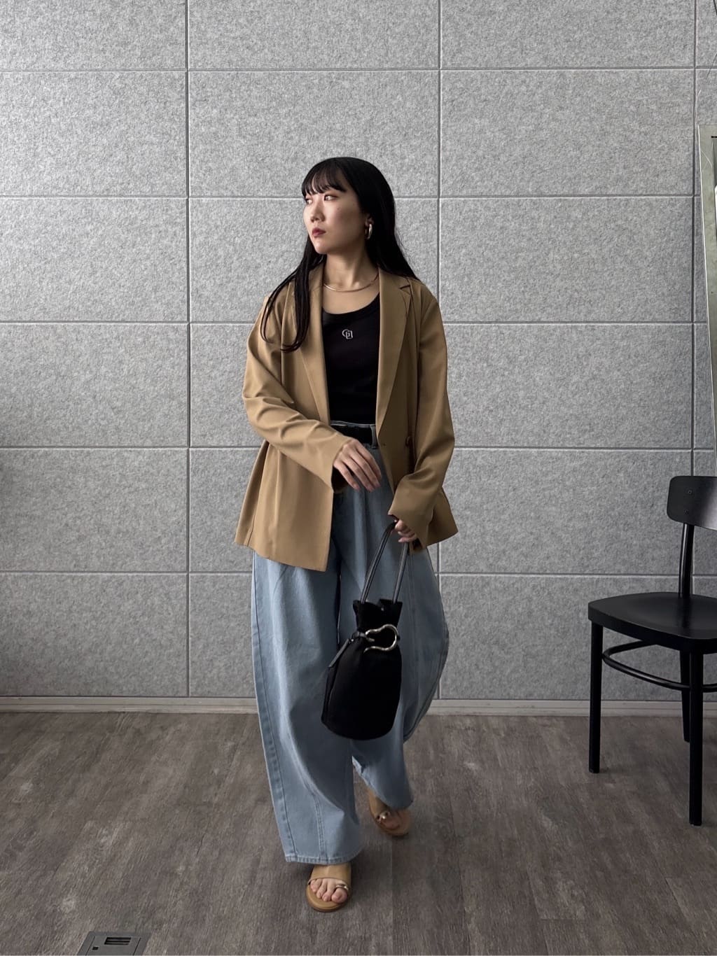rinaさんの「INDIVI｜Comfy SET UP｜ダブルブレストイージージャケット【セットアップ対応／通勤／カセット服／接触」を使ったコーディネート