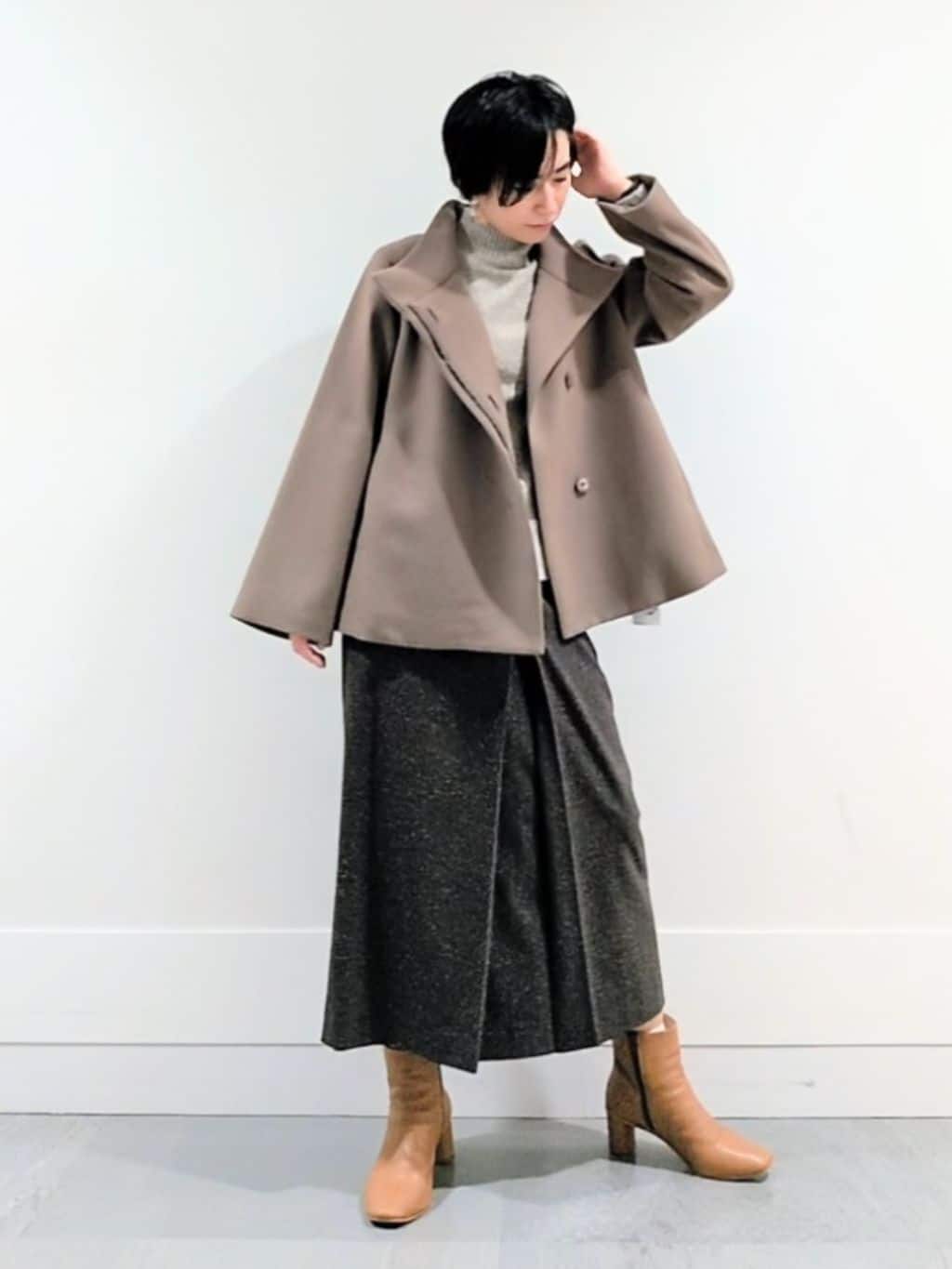 ミズタさんの「UNTITLED｜【8色展開/洗える】ウールカシミヤ ハイネックニット」を使ったコーディネート