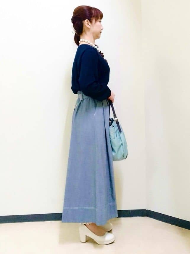 花さんの「Reflect｜ダンガリータックフレアスカート」を使ったコーディネート