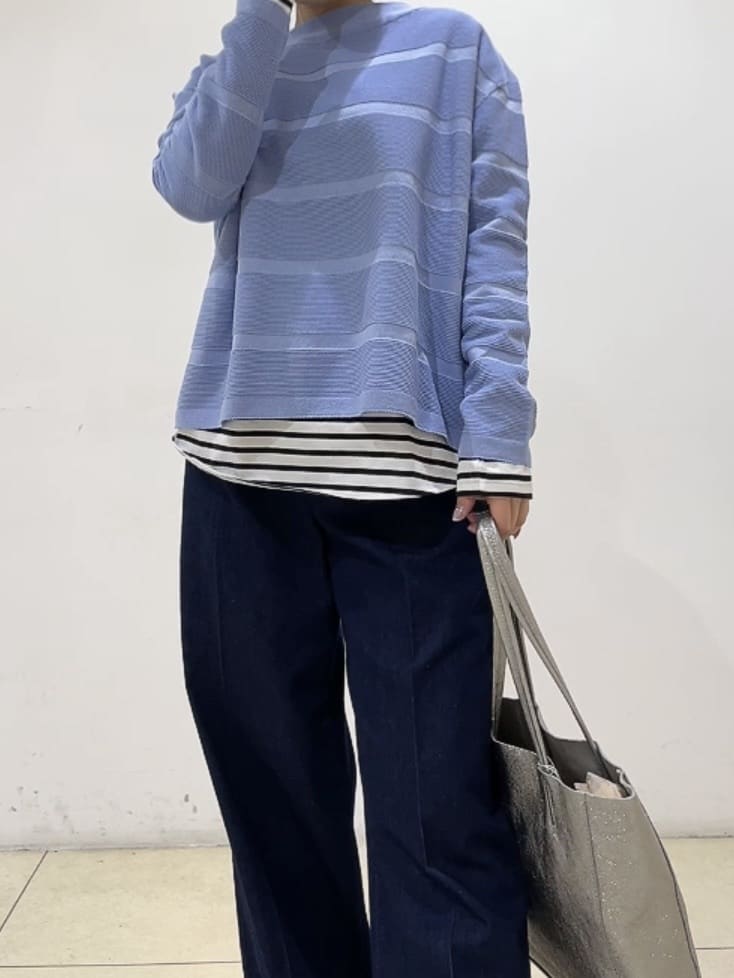 watanabeさんの「UNTITLED｜◆【ゆったり/洗える】クロップドニットプルオーバー」を使ったコーディネート