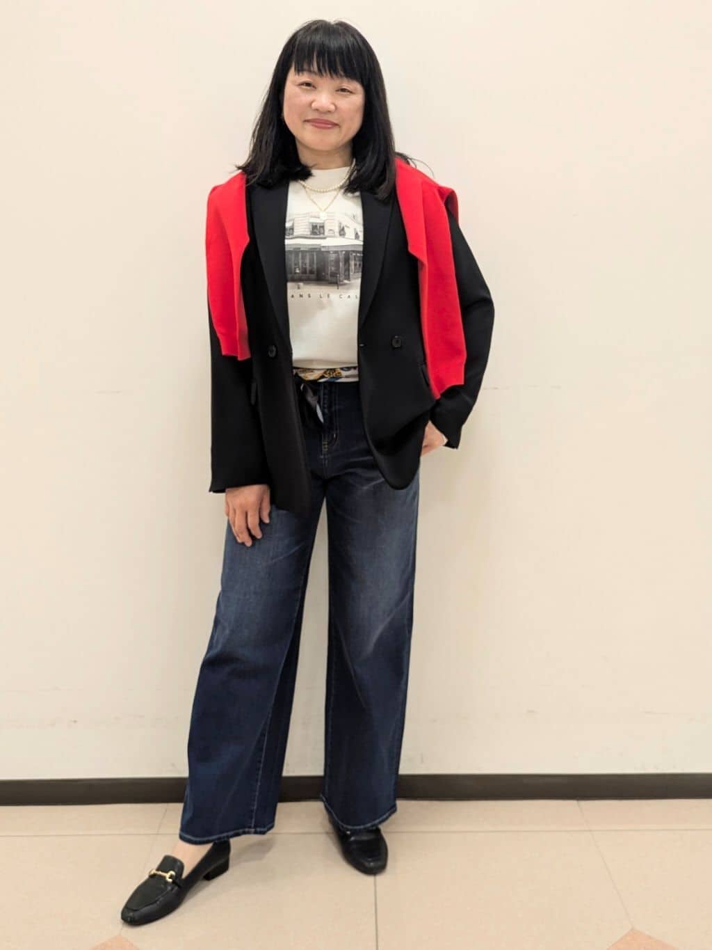 ともさんの「UNTITLED｜◆【洗える/ストレッチ性】ダブルブレストジャケット」を使ったコーディネート