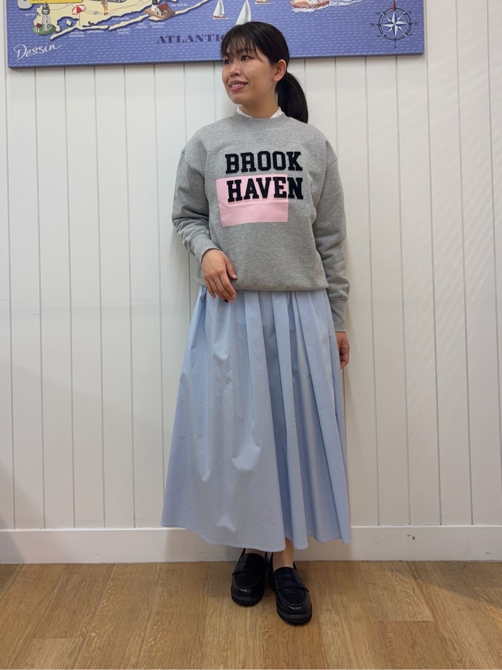 Mayaさんの「Dessin｜【洗える】タックギャザーフレアスカート」を使ったコーディネート