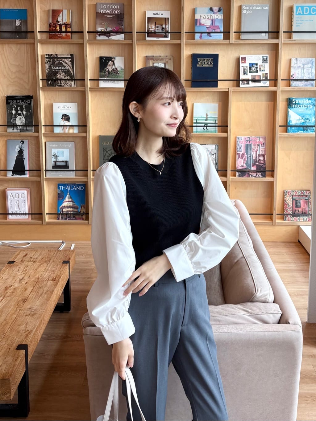 みさかさんの「index｜シャーリングドッキングニット【洗濯機OK】」を使ったコーディネート