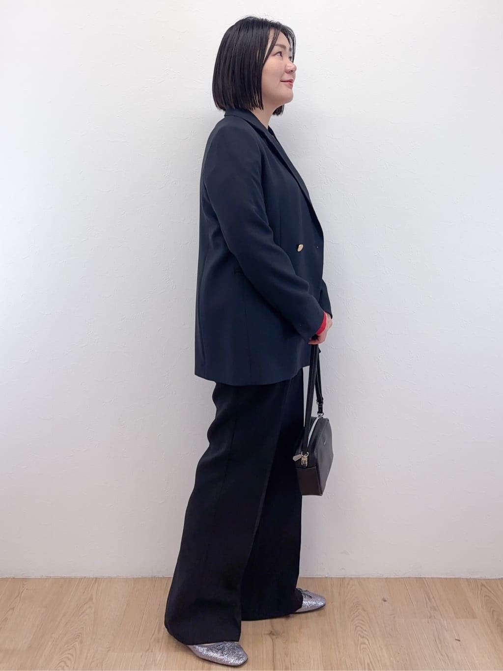 Takeさんの「OPAQUE.CLIP｜金ボタンダブルブレストテーラードジャケット／セットアップ対応【洗える】」を使ったコーディネート