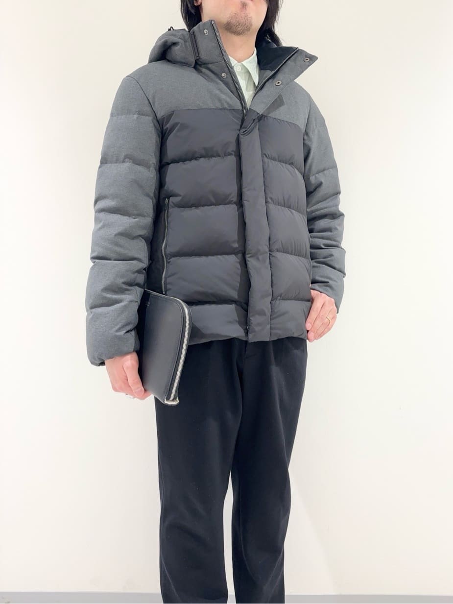 及川さんの「TAKEO KIKUCHI｜カラーコンビ ダウンブルゾン」を使ったコーディネート