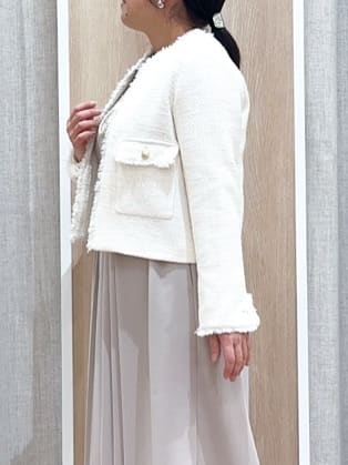 naoさんの「grove｜【ハレの日・通勤】着回しできる上品ツイードジャケット」を使ったコーディネート