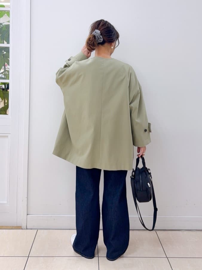 Osawaさんの「Dessin｜【花粉ガード/撥水加工/洗える】クルーネックスプリングコート」を使ったコーディネート