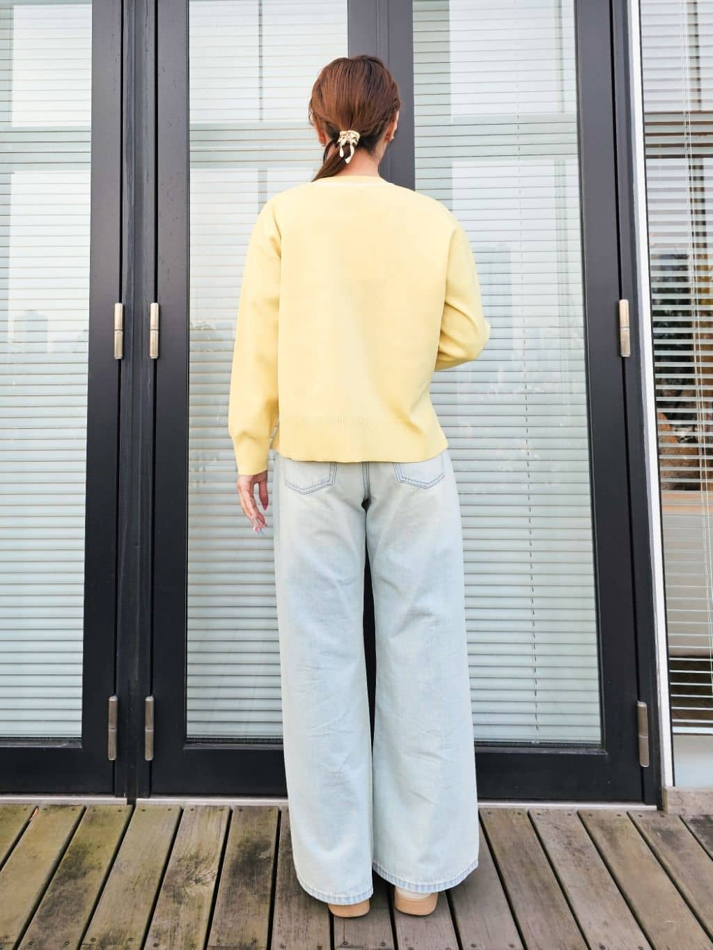 ゆゆさんの「SHOO･LA･RUE｜【洗濯機可/S-LL】軽やかなパイピングがポイント スウェットライクニット」を使ったコーディネート