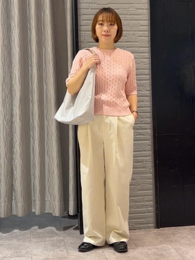 ga_riさんの「THE SHOP TK｜【POLO BCS 別注】5分袖ケーブルニット」を使ったコーディネート