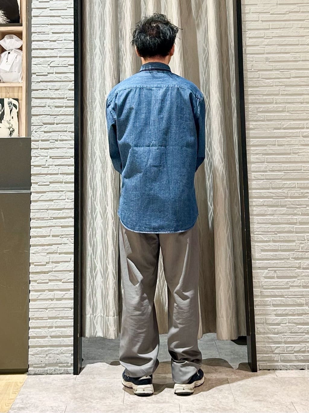 KENJI Iさんの「THE SHOP TK｜【POLO BCS 別注】 アソート長袖シャツ ストライプ／グレー／デニム」を使ったコーディネート