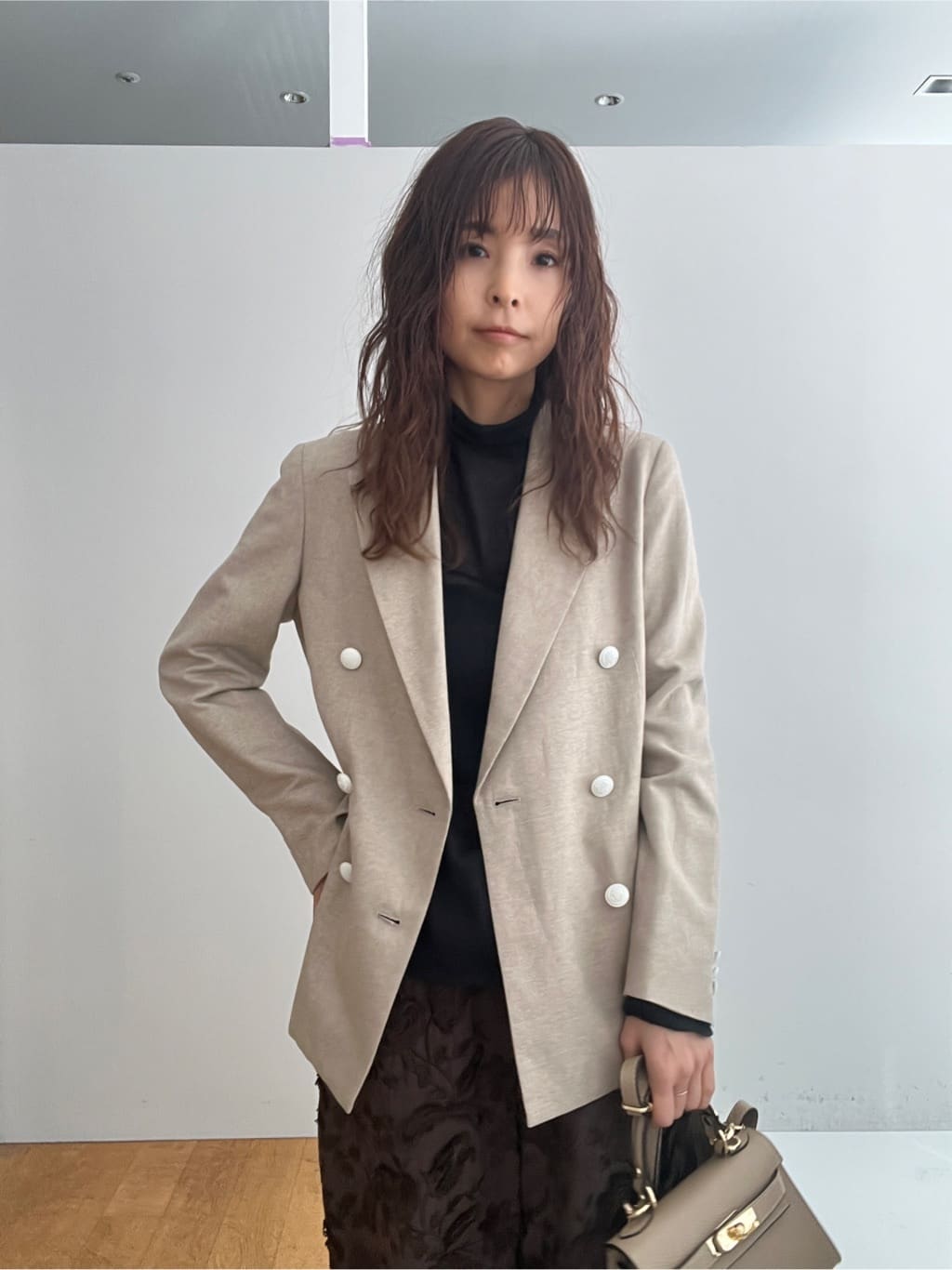 misaさんの「DRESSTERIOR｜【セットアップ可】リネンブレンドダブルブレストジャケット」を使ったコーディネート