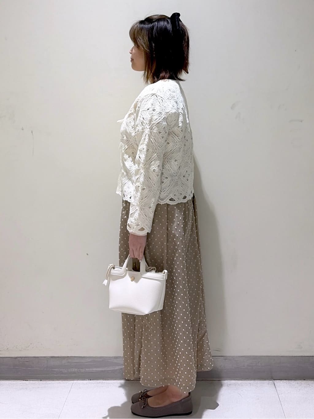 *mai*さんの「OPAQUE.CLIP｜かぎ針風ニットカーディガン【洗濯機OK】」を使ったコーディネート
