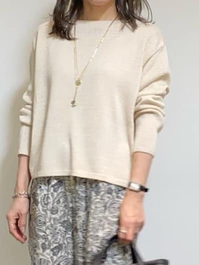 tomoさんの「UNTITLED｜◆【洗える/光沢感】ファンシーヤーンニット」を使ったコーディネート