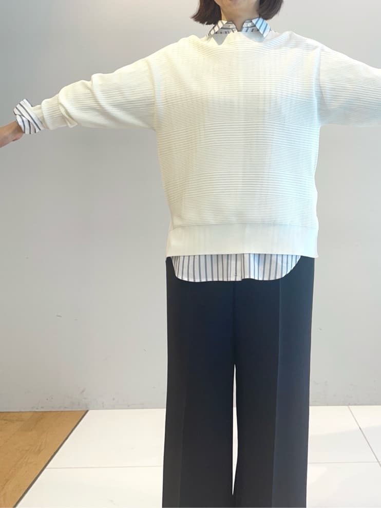 murayamaさんの「INDIVI｜【洗える／キレイ色】体型カバー無縫製ニット」を使ったコーディネート