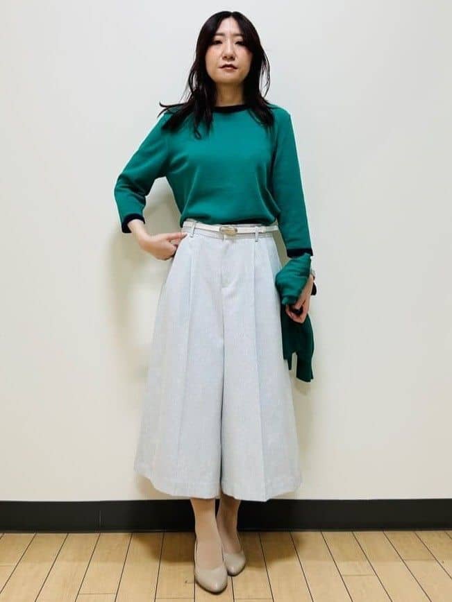 miiiさんの「Reflect｜【アンサンブル可】バイカラーニット」を使ったコーディネート