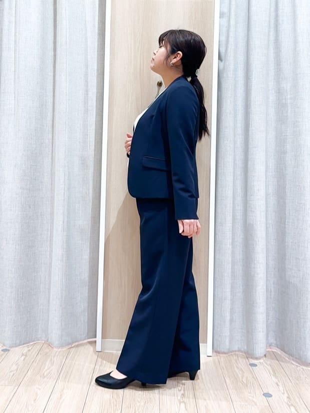 naoさんの「grove｜【マシンウォッシュ／防シワ/SS-3L】ストレッチノーカラージャケット」を使ったコーディネート