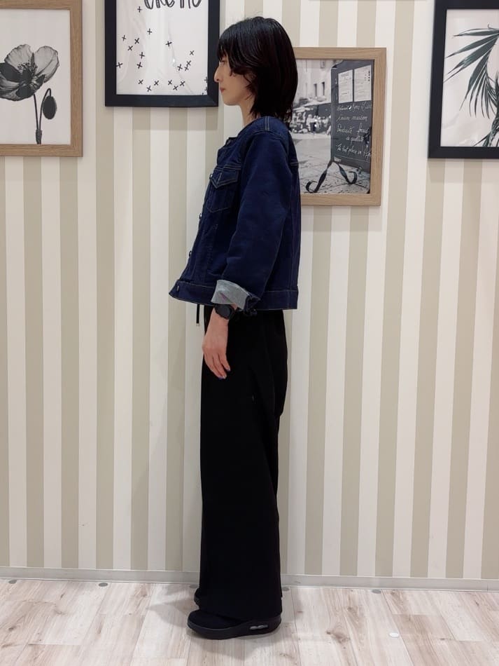 たまごがにさんの「SHOO･LA･RUE｜【SHOO・LA・RUE DENIM/S-LL/高レビュー】大人のための ノーカラーデニムジャケット」を使ったコーディネート